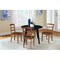 International Concepts 42 in. Solid Wood Round Dual Drop Leaf Dining Table with 4 Chairs in Black/Distressed Oak K46-42DL-C42-2-4 - alternate 3